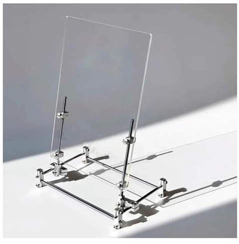 Tableau effaçable à sec en acrylique et marqueur transparent, alternative au verre, avec support métallique, bloc-notes incliné, for bureau, maison et école