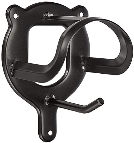 Pfiff 001109 Trensenhalter mit Zusatzhaken, Metall pulverbeschichtet, oben offen