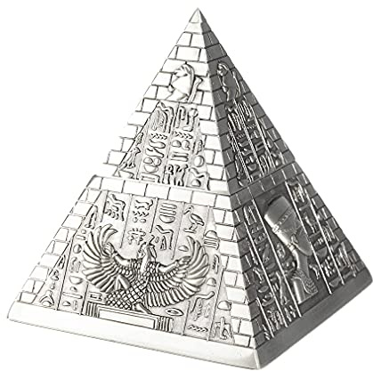 lachineuse - Caja piramidal egipcia de Acero - Escondite Secreto - 9x9x10 cm - Decoración del Antiguo Egipto - Joyero, Dinero, Llaves - Idea de Regalo Decorativa - Color Metal