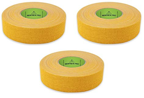 Renfrew Pro (3 Roll Pack Cloth Hockey Stick, Blade Tape - 24MM x 25M (Gold/Yellow)