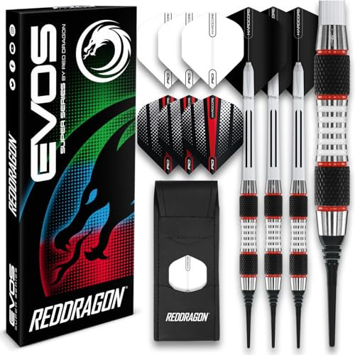 RED DRAGON Softip 18g Barrel Weight 20g Full Weight - Tungsten Dartpfeile Set mit Flights, Schäfte and Darttasche