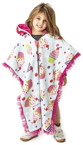 Car Seat Poncho for Toddlers and Babies, Crash Tested Winter Coat Alternative, Reversible Fleece Car Seat Blanket, 6 Months to 5 Years, Easy On Easy Off, Cupcake, Birdy Boutique