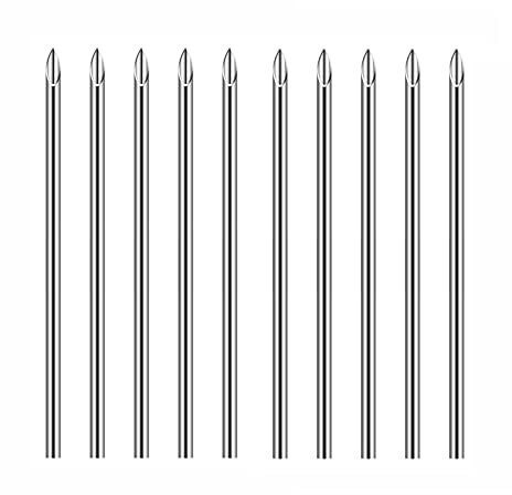 ATOMUS 100Pcs Sterilized Piercing Needles 16G Ear Navel Nipple Piercing Disposable Needles Stainless Steel