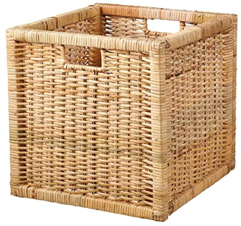 BRANÄS Shelf Organizer Basket, rattan 32x34x32 cm