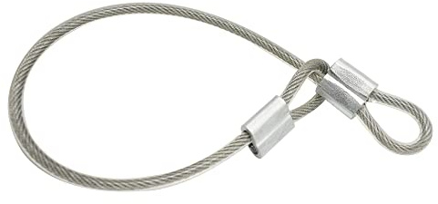 Floyutin 5 Pcs 4mm Wire 24 inch Vinyl Coated Stainless Steel Cable with Loops Short Wire Rope Lanyard Lock Security Chain Link for Outdoor Gates, Clear(4mm x 24inch)