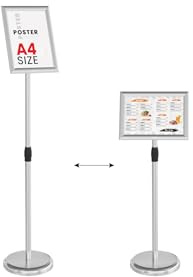 ALLboards Werbeständer, Kundenstopper, Größe: A4, in einem silberner Aluminiumrahmen, MENÜ