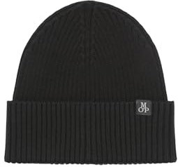 Marc O'Polo Herren Strickmütze aus Bio-Baumwolle Beanie, Schwarz (Black), One Size