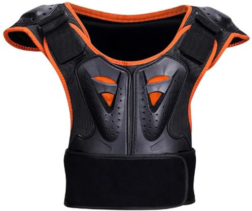 Gilet De Protection Dorsale Pour Vélo Et Moto Pour Enfants - Veste Blindée De Course De Rue Pour Homme De 5 À 13 Ans - Costume De Moto Pour Enfants Pour Le Cyclisme, Le Patinage, Le Ski Orange,S