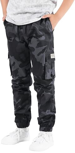 NATUST Boys Cargo Trousers Kids Joggers Pants