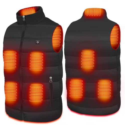 Miljgte Chaleco Calefactable Hombre Mujer con Batería Chaleco Calefactor 8 Zonas De Calefacción 3 Niveles de Temperatura Chaleco Termico Lavable para Hombre Caza Ciclismo
