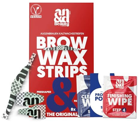 ANDbeauty Augenbrauen Wachsstreifen Damen | perfekt zum Augenbrauen Formen | für die perfekte, natürliche Augenbrauen Form | kein lästiges Zupfen mehr | Augenbrauen Schablone zum Färben