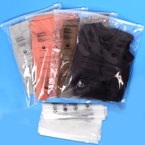 SWIHELP 200 Sacchetti per Imballaggio con Cerniera 35x45 cm, Sacchetti di Plastica Trasparenti Multiuso per Abbigliamento, Abiti, Documenti