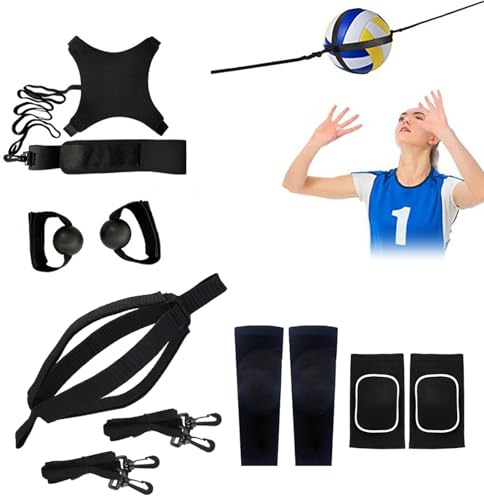 Kiuiom Volleyboll spikband, volleyboll träningsutrustning set, 1 par armärmar, 1 par knäskydd, tillbehör motstånd, sport underarm ärmar svamp kollision knäskydd
