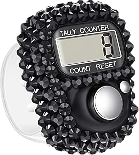 Electronic Finger Tally Counter Clicker Counter,Convenient Portable Digital Display Tally Counter,Resettable Mini Lap Counter for Golf Goods Counting Accessories,Track and Field Lap Counters (Black)
