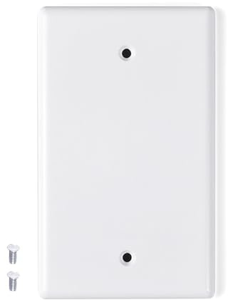 Double Blanking Plates, 2 Gang White Plastic Socket Blanking Plate with Screws for Electrical Plug Sockets Back Box, Standard Blank Plug Socket Covers for Home, Office & Public Areas Safety