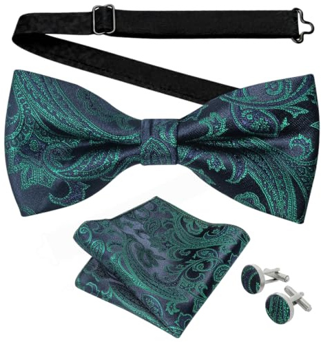 VLYX Traje de pajarita pre-anudada para hombre, tejido jacquard
