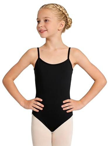 Wildarms Maillot Gimnasia Niña, Leotardo Ballet Sin Mangas, Cuello Redondo, Traje de Danza 1-12 Años (Negro, 10-12 años)