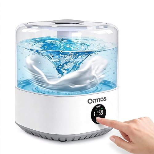 ORMOS - Mini lavadora inalámbrica recargable USB portátil, 3 L para delicados, calcetines y ropa interior, diseño silencioso, compacto para recámara, viajes y espacios pequeños