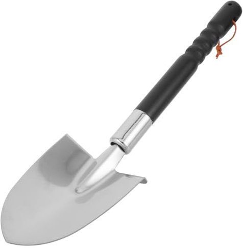 TOGEVAL Pelle à Cendres en Acier Inoxydable pour Poêle à Bois et Charbon, Manche Long Ergonomique Antidérapant, Bac à Cendres Robuste pour Cheminée et Barbecue, Accessoire de Nettoyage