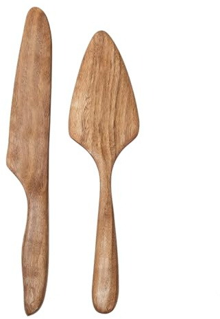 Ensemble couteau à gâteau et serveur en bois – Ensemble de service pour gâteau de mariage Dee | Essentiels pour les mariages, cadeau d'anniversaire de noël pour les mariages, D-e en bois avec poignée