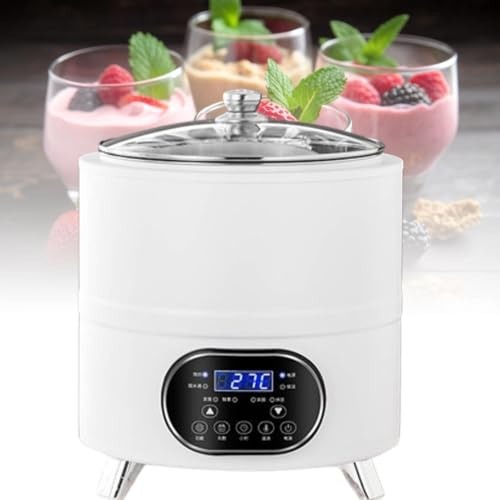 Yoghurtmaskin Med Exakt Tids- Och Temperaturkontroll White-12L | 360° Jäsning, 8l/12l Kapacitet, Innerkanna I Rostfritt Stål, Yoghurt, Natto, Sött Risvin, Fruktvin, Kök, Café