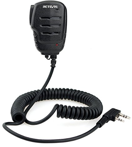 Retevis RS111 Högtalare Handhållen Mikrofon 2-stifts Radiomikrofon Kompatibel med Walkie Talkie RT21 RT24 RT27 RT22 RT1 RT5 RT7 Baofeng UV-5R BF-888S Kenwood WOUXUN TYT Tvåvägsradio (1St)