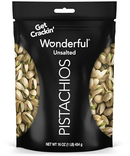 Wonderful Pistachios In-Shell Unsalted Nuts, 16 Ounce Resealable Bag, Protein Snacks, Gluten Free, Healthy Snacks for Adults