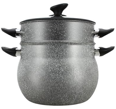 Couscoussier - MENASTYL - 6020033 - Alluminio effetto marmo - 9 litri - Adatto a tutti i piani cottura, compresa l'induzione