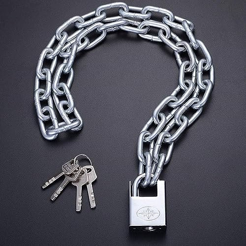 MIFANI Serrure de Porte Loquet de Porte de Serrure de Porte, chaîne de vélo de sécurité, for Motos, vélos, chaîne de sécurité Chaîne de sécurité avec nœud coulant de 6 mm (Taille : 0,5 m) (Size : 1m)