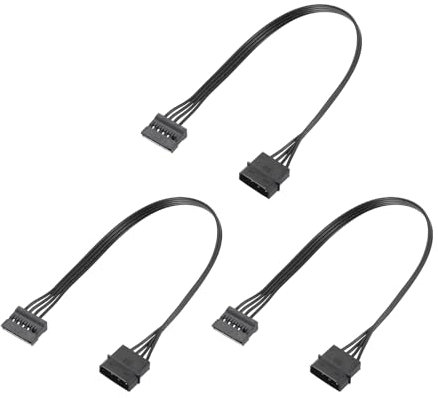 sourcing map 4 Pin Male IDE to Serial ATA Female Power Splitter Converter Adapter Cable Hard Drive HDD SSD Extension Cable 320mm/12.6, Pack of 3