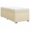 vidaXL Boxspringbett mit Matratze, Bett mit Bettfüße Matratzenauflage, Einzelbett für Schlafzimmer, Polsterbett Bettgestell Lattenrost, Creme 90x200cm Stoff
