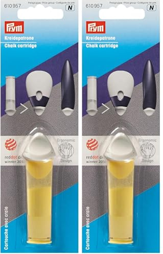 Prym Chalk Cartridge Yellow ergonomics Cartucho De Tiza, Amarillo, 1 Unidad (Paquete de 2)