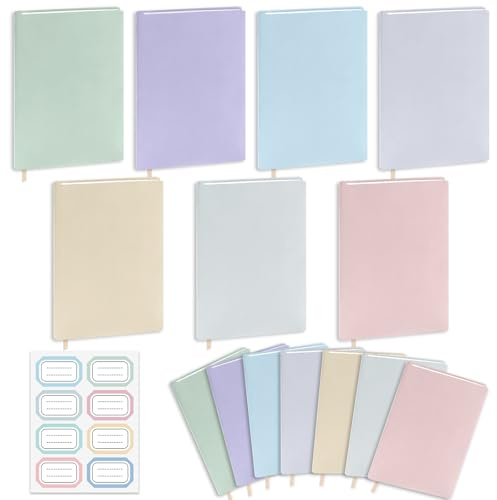 QOUBAI Jumbo Stretchable Book Covers 7PCS Reusable Fabric Book Covers with Label 9x11in Pastel Girls Protective Sleeve for Hardcover Book Textbook Cover for School Fits Most Book Sizes Up to 10x12.5in