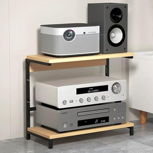 mobile stereo hi fi rack hifi Mobiletto Per Componenti Stereo Domestici, Supporto Multimediale, Scaffalatura Audio-video, 2 Ripiani, Scaffale Per Apparecchiature Elettroniche Aperto