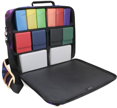 ENHANCE Sac à Bandoulière Mtg Édition Designer avec Séparateurs Personnalisables et Poche pour Boîtes de Deck et Dés – Compatible avec Magic The Gathering, Pokémon, Lorcana (Galaxie)