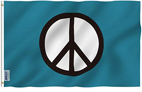 ANLEY Fly Breeze 3x5 Foot Peace Symbol Flag - Vivid Color and UV Fade Resistant - Canvas Header and Double Stitched - World Peace Flags Polyester with Brass Grommets 3 X 5 Ft