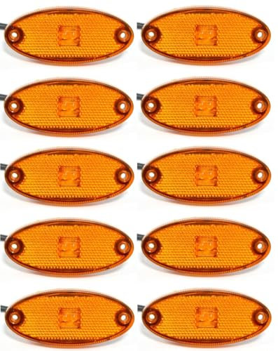 10 x SMD LED oval orange 12V 24V side outline marker lights van bus car truck lorry caravan