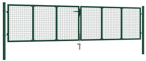 Tidyard Mesh-Gartentor Gitterzauntor Gartentür Zauntor Tor Gartenzaun Tür Mit 3 Schlüssel,Maschendraht Gartenpforte Hoftor,Pfosten:Φ 78 mm,Türgröße: 400 x 75 cm/400 x 125 cm (B x H),Stahl