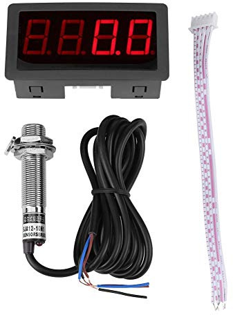4 digitala LED-varvräknare, varv/min hastighetsmätare och hall närhetsbrytare sensor NPN (röd)