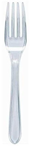 50 Clear Plastic Forks Strong Heavy Duty (Washable & Reusable)