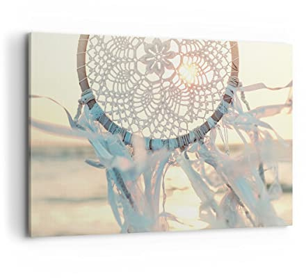 Wandbilder Dekoration Wohnzimmer Boho Ornament Anhänger Bilder auf Leinwand 120x80cm Leinwandbild Schlafzimmer Küche Deko Wand Kunstdruck Art Groß XXL Wanddeko Bild Wall Decor Canvas AA120x80-4554