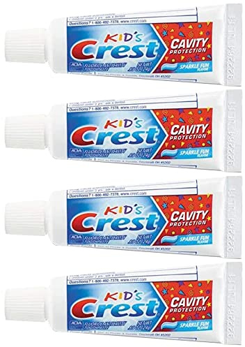 Crest Kids Cavity Protection Toothpaste, Sparkle Fun, Travel Size 0.85 oz (24g)- Pack of 4