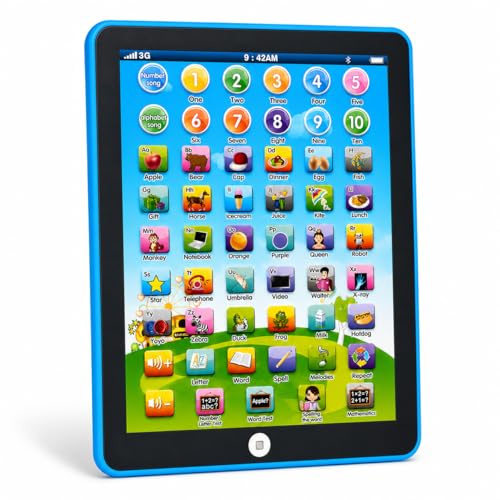 STOULKD Kids Tablet -Learning Pad,with 6 Games to Learn Music/Words/Learning Letters/Alphabet,Education Tablet for Kids for Boys & Girls 3 Years Up…