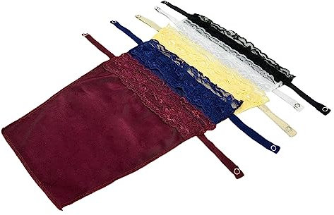TSHAOUN 5 Pcs Cache décolleté,Dame Dentelle A Clipser Faux Camisole Soutien-Gorge Insérer Recouvrir Modestie Panneau Gilet,Haut Imitation Caraco Bandeau en Dentelle Cache-décolleté (5 Couleurs)