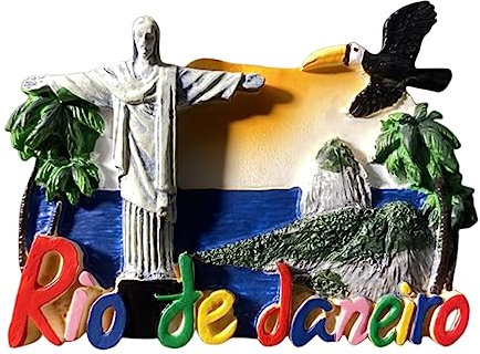 Statue de Jésus Rio de Janeiro Brésil Aimant de Réfrigérateur Voyage Souvenir 3D Réfrigérateur Décoration Magnétique Autocollant Craft Collection