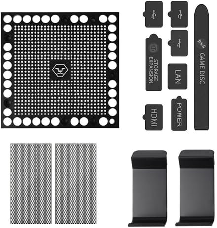 Copertura antipolvere per console Xbox Series X Console Controller Headset Storage Solution Set antipolvere con supporto filtro a rete nero