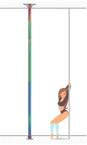 MMDXDLX Barra Pole Dance Kit de Poste de Baile estático Giratorio con Poste de Extensiones, Poste de Baile de Acero Resistente, Colorido(2.3M-3.4M(7.5FT-11FT))