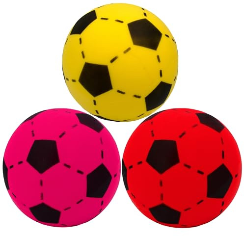 Kyto 3X weicher Ball Softball 20cm Gelb, Rot, Fuchsia Schaumstoffball Kinder Soft Fußball