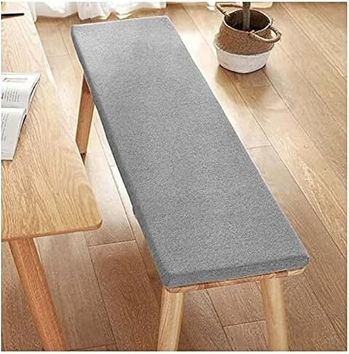 Bankauflage Outdoor 5cm Dick – abnehmbarer Bezug waschbar -Gartenbankkissen aus Leinen - Sitzpolster für Bänke, Stühle, Terrassenmöbel, Terrasse, Innen Fensterbank, Flurbank(hellgrau,70x45x5cm)