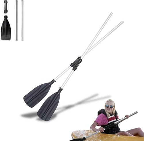 Hominas Remo para kayak, 2 unidades, aleación de aluminio, remo doble, ajustable, desmontable, kayak, remo, para canoa, kayak, barco canadiense, bote de remos